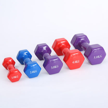 Colorful fitness dumbbells 