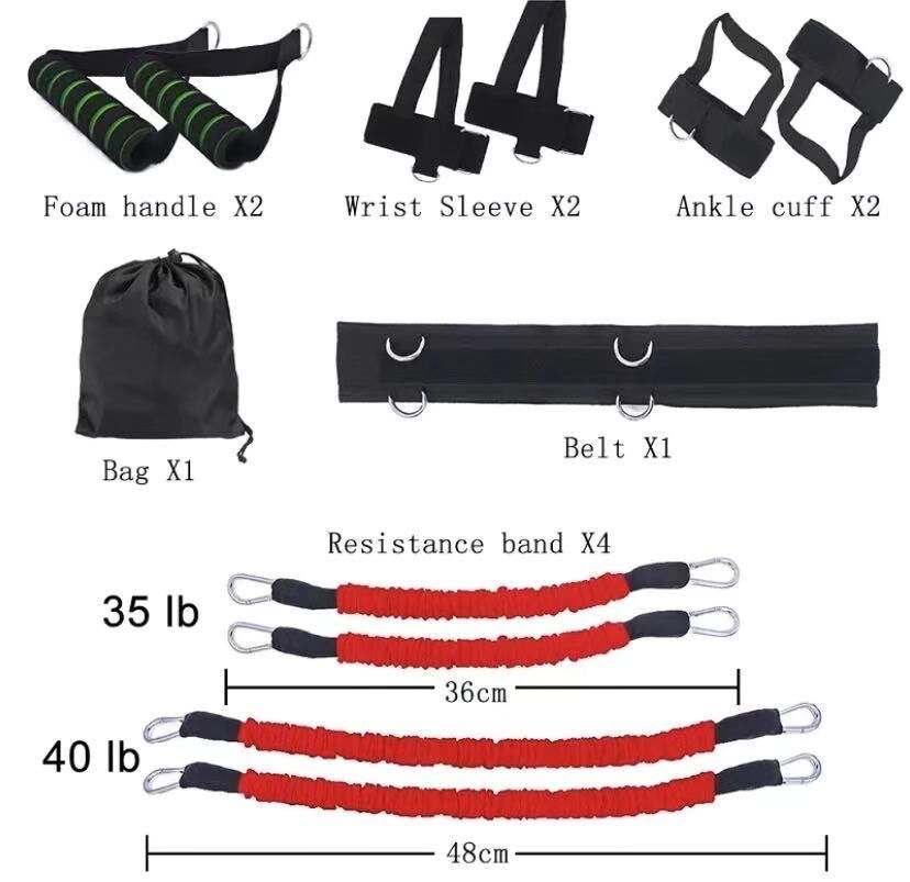 Complete training set with ropes