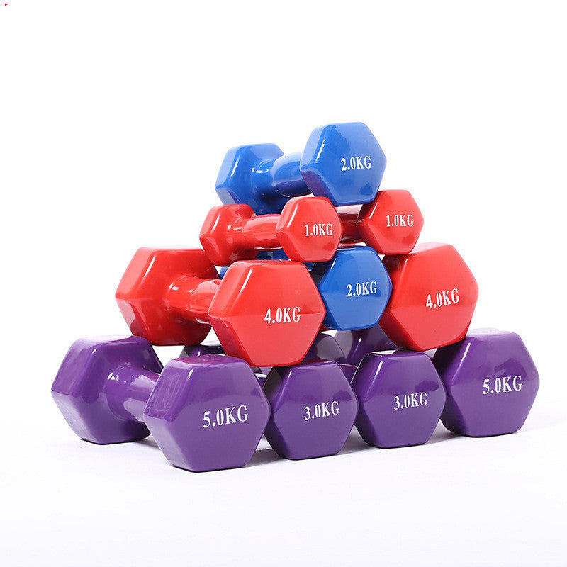 Colorful fitness dumbbells 