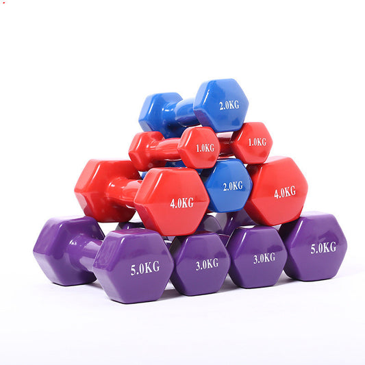 Colorful fitness dumbbells 