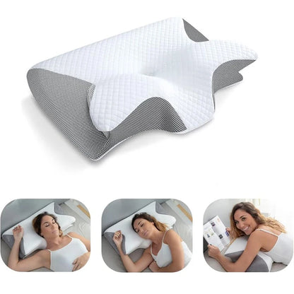 Ergonomic memory foam neck pillow