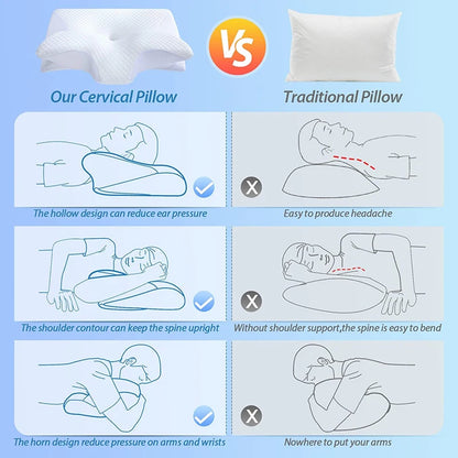 Ergonomic memory foam neck pillow